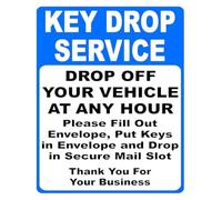 After Hours Key Drop Metal Tin Sign 12x8 Inch