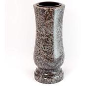Afterglow Elegante vaso funebre in vero granito, Orion chiaro, altezza: 28 cm, diametro: 12 cm, resistente alle intemperie e al gelo, con inserto in plastica