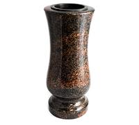 Afterglow - Vaso elegante per tomba in granito reale Aurora Finlandia Altezza 28 cm/Ø 12 cm Vaso per lapide resistente alle intemperie e al gelo in granito con inserto in plastica per cimitero