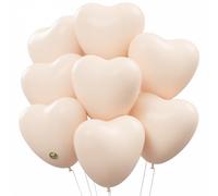 AFTERLOON - Palloncini biodegradabili, 24 pezzi, color pesca pastello, 30,5 cm, a forma di cuore, in lattice naturale, galleggianti ad elio, per proposte di matrimonio, amore, baby shower, sesso e