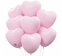 AFTERLOON - Palloncini biodegradabili, 24 pezzi, rosa pastello, 30,5 cm, a forma di cuore, in lattice naturale, galleggianti ad elio, per proposte di matrimonio, amore, baby shower, rivelazione di