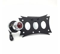 AfterMokit - Staffa di ricambio per targa laterale nera integrata con fanale posteriore a LED cromato, universale, per Harley Davidson, Bobber, Chopper, Kawasaki, Suzuki, Yamaha, 17,8 x 10,2 cm