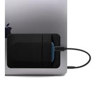 Afterplug Custodia adesiva a 2 tasche per laptop, compatibile con SSD portatile esterno, Magic Mouse, cavo USB e altro - Nero