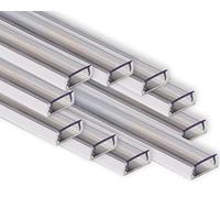 AFTERTECH 10x 2metri (20M) 1506 15x6mm PROFILO ALLUMINIO PER STRISCE STRIP LED BARRA RIGIDA 2M 2MT + COPERTURA (10x 2metri 1506 clear)