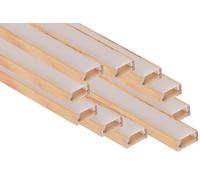 AFTERTECH 10x 2metri (20M) 1506LE 15x6mm Profilo Alluminio Per Strisce Strip LED Barra Rigida 2m 2mt Colore LEGNO - Cubicatura Hydro Dipping Effetto Wood + Copertura OPACA (10x 2metri 1506LE fog)