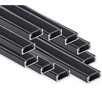 AFTERTECH 10x 2metri (20M) 1506N 15x6mm PROFILO ALLUMINIO NERO PER STRISCE STRIP LED BARRA RIGIDA 2M 2MT + COPERTURA (10x 2metri 1506nero clear)