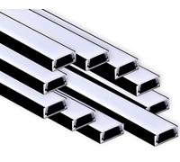 AFTERTECH 10x 2metri (20M) 1506N 15x6mm PROFILO ALLUMINIO NERO PER STRISCE STRIP LED BARRA RIGIDA 2M 2MT + COPERTURA (10x 2metri 1506nero milk)