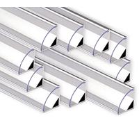 AFTERTECH 10x 2metri (20M) 1616 16x16mm PROFILO ALLUMINIO ANGOLARE PER STRISCE STRIP LED BARRA RIGIDA 2m 2MT + COPERTURA (10x 2metri 1616 clear)