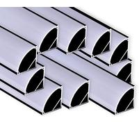 AFTERTECH 10x 2metri (20M) 1616N 16x16mm PROFILO ALLUMINIO ANGOLARE NERO PER STRISCE STRIP LED BARRA RIGIDA 2m 2MT + COPERTURA (10x 2metri 1616nero fog)