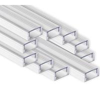 AFTERTECH 10x 2metri (20M) 1708B 17x8mm PROFILO ALLUMINIO BIANCO PER STRISCE STRIP LED BARRA RIGIDA 2m 2MT + COPERTURA (10x 2metri 1708bianco clear)