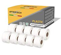 Aftertech 10x 99012P 36x89mm Rotoli di Etichette PLASTICHE IMPERMEABILI adesive compatibili (260 Etichette/rotolo = 2600 totali) per etichettatrici stampanti Dymo LabelWriter 10x99012PLA