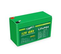 AFTERTECH 12v 6Ah LIFEPO4 PACCO BATTERIA RICARICABILE LITIO FERRO FOSFATO PILA 3000+ CICLI PROFONDI 12,8v 77wh