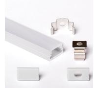AFTERTECH 1x 3metri 1207 12x7mm Profilo Alluminio SILVER Minimal Per Strisce Strip LED Barra Rigida INTERA 3MT + Copertura OPACA (1x 3metri 1207 fog)
