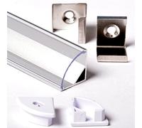 AFTERTECH 1x 3metri 1616 16x16mm PROFILO ALLUMINIO ANGOLARE PER STRISCE STRIP LED BARRA RIGIDA 3m 3MT + COPERTURA (1x 3metri 1616 clear)