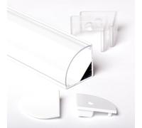 AFTERTECH 2metri 3030bia 30x30 PROFILO ALLUMINIO ANGOLARE GRANDE VERNICIATO BIANCO PER STRISCE STRIP LED BARRA RIGIDA 2mt CON COPERTURA TRASPARENTE (1x 2metri 3030bianco clear)