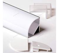 Aftertech® 3metri 3030 30x30mm PROFILO ANGOLARE GRANDE ALLUMINIO STRISCE STRIP LED BARRA 3MT + COVER BIANCA