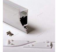 Aftertech® 4317 43x17mm PROFILO ALLUMINIO DA APPLIQUE 1M PER STRISCE STRIP LED BARRA RIGIDA 1MT