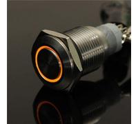 Aftertech® INTERRUTTORE BI-STABILE A PULSANTE CON LED INTEGRATO 5A 5V 12V 24V AUTO (ARANCIONE cod. A2C42)