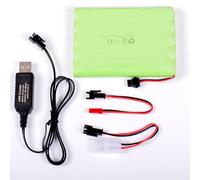 AFTERTECH PACCO BATTERIA Ni-MH 12v 2400mAh 102x74x15mm CON CAVO DI RICARICA USB E CONNETTORE SPINA SM 2P KET JST E3D3