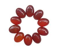 Afucats Corniola naturale 18 x 13 mm ovale cabochon fondo piatto cristallo gemma fai da te intarsio materiale, attira ricchezza energia pietra (10 pezzi)