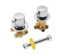 AFUDER Rubinetto Termostatico Per Doccia 2/3/4 Miscelatore per Valvola Doccia in Ottone Dritto Controllo Rubinetto Valvola Direzionale interruttore di Collegamento Tubo Valvola Doccia