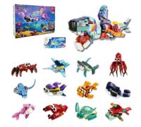 Afufu 12 Mini Mattoncini Animali da Costruire - Set Blocchi Costruzioni per Bambini, Giocattoli Creativi Regalo Compleanno, Riempitivi Sacchetti Festa Natale Carnevale Gadget Scuola