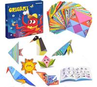Afufu Carta Origami per Bambini 108 Fogli (14x14 cm), Origami Paper Kit Colorato Vivaci Fronte-Retro con Libretto di Istruzioni, Bricolage Lezioni di Artigianato, Set Lavoretti Creativi per Bambini