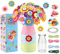 Afufu Giochi Creativi Bambina 5 6 7 8 9+ Anni, Kit Artigianali per Bambini Crea Il Tuo Bouquet di Fiori Attività Lavoretti Creative DIY Vaso, Giocattoli Kit di Artigianato Craft Ragazza