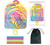 Afufu Sensorik Activity Board Doppia Faccia con 12 Fili Sensoriali e Borsa, Fidget Toys Giochi da Viaggio Gioco Sensoriali Autismo, Giocattolo Antistress per Bambini 3+ & Adulti