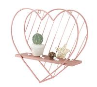 Afuly Mensole da Muro Oro Rosa per Mensole Galleggianti in Metallo Design a Cuore Stile Industriale Moderno Stile Rustico Fantasia Decorazione unica per Bagno Camera da Letto