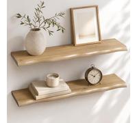 Afuly Set Da 2 Mensole Sospese Con Ripiani Di Forma Speciale, Scaffale Da Parete In MDF Colore Rovere Bianco, Lunghezza 80 Cm, Per Soggiorno, Camera Da Letto, Corridoio