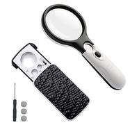 AFUNTA, lente d’ingrandimento gioiello con luce a LED, ingrandimento 30x, 60x, 90x, lente d’ingrandimento da tasca per pietre, francobolli,monete, orologi, hobby, antichità, foto Black & White