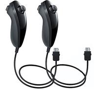AFUNTA Nunchuck Controller per Wii U, 2 Pacchetti di Ricambio per Wii U Video Game - Nero
