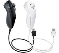 AFUNTA Nunchuck Controller per Wii U, 2 Portatili Joysticks Gamepad con Cavo per Wii U Videogiochi - Nero, Bianco [video game]