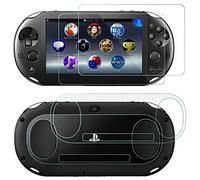 AFUNTA Pellicole di Protezione per Schermo per Sony Playstation Vita 2000, 2 Pack (4 Pezzi) Pellicola in Vetro Temperato per Schermo e Pellicole in Pet per Posteriori, PS Vita PSV 2000 Accessorio