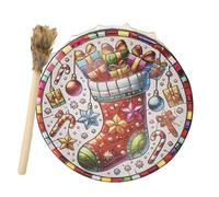 Afurl Tamburo a mano sciamanico, tamburo a percussione sciamanico, strumento musicale di Natale, strumento sciamanico per adulti, strumento di guarigione del suono a tamburo, alla moda