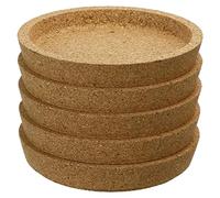 AFXGUSD 5x 10.3cm Round Natural Cork Coasters Heat Resistant Drinks Cup Mat for Dining Table Decor