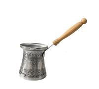 AFXGUSD Caffettiera Turca Elegante Incisa a Caffè Turco E Teiera Multifunzionale per Cucina Pentolino Greco Adatto a Fornelli E Fuoco Diretto, Argento