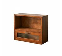 AFXGUSD Organizer Acrilico Portaoggetti Cassettiera Armadietto Vintage Stile Legno Solido con Due Cassetti Inferiori Trasparenti, Stile Vintage Con Anta In Acrilico Trasparente