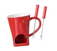 AFXGUSD Tazza per fonduta da 150 ml con scaldaburro, dolci, formaggio, caffè, caramelle e forchetta per preparare caramelli e altro.