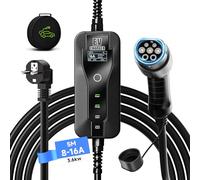 AFYEEV - Caricatore EV, tipo 2, 3,6 kW, caricatore da auto elettrico corrente commutabile 8/10/13/16A, schermo digitale controllabile, cavo di ricarica per auto elettrico con borsa, 5 m (IEC 62196-2)