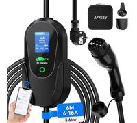 AFYEEV Cavo di ricarica tipo 2 Schuko 3,68 kW, 6 m, 6 - 16 A, 1 fase, APP Enabled tipo 2, cavo di ricarica Schuko, cavo di ricarica auto elettrica tipo 2 Schuko, corrente regolabile e ricarica
