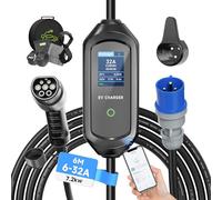 AFYEEV Cavo Ricarica Auto Elettrica Tipo 2 Schuko, 6/8/10/13/16/20/24/32A 7.2kW, Ricarica Auto Elettrica Portatile, Cavo Ricarica Auto Elettrica Tipo 2 con Borsa, IEC 62196-2, 6M