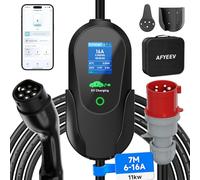 AFYEEV Mobile Wallbox 11kW, cavo di ricarica Tipo 2 spina CEE, trifase, 7M, 6-16A, caricatore portatile per veicoli elettrici e stazione di ricarica mobile Wallbox per IEC 62196-2