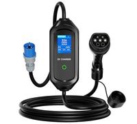 AFYEEV Tipo 2 Cavo di ricarica 7 kW Mobile Wallbox, 5 m 6-32 A 1 fase cavo di ricarica tipo 2 spina CEE, caricatore EV portatile con potenza di ricarica regolabile e funzione timer, per EV PHEV IEC