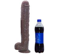 AFYH Dǐldó Pene Cock, Dildó Vibratóre Reale Pene Extra Lungo 43 cm / 16,93 〃,Piegatura a 360 ° e Potente Ventosa, per la stimolazione per lei - Pene più Grande, più Duro, più Lungo,Brown