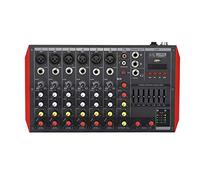 AFYH Mixer da Studio, Controller interfaccia Mini USB Famiglia KTV 4/6/8 canali Mixer Audio DJ + Mixer Stereo 48v Piccolo palcoscenico Professionale Mixer Effetti Bluetooth Professionale,8 Way