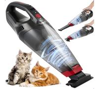 AG 310 Aspirapolvere Portatile Senza Fili | Nero/Rosso, 100W con LED | Compatto per Casa e Auto, Peli di Animali, Include Accessori e Filtro HEPA