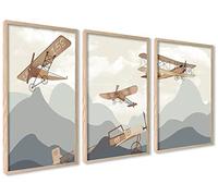 ag.art deco Set di 3 Quadri Cameretta Bambino 50x70cm Senza Cornice