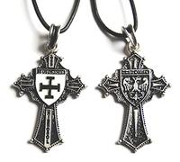 AG - Ciondolo a forma di croce Teutonia, placcato argento